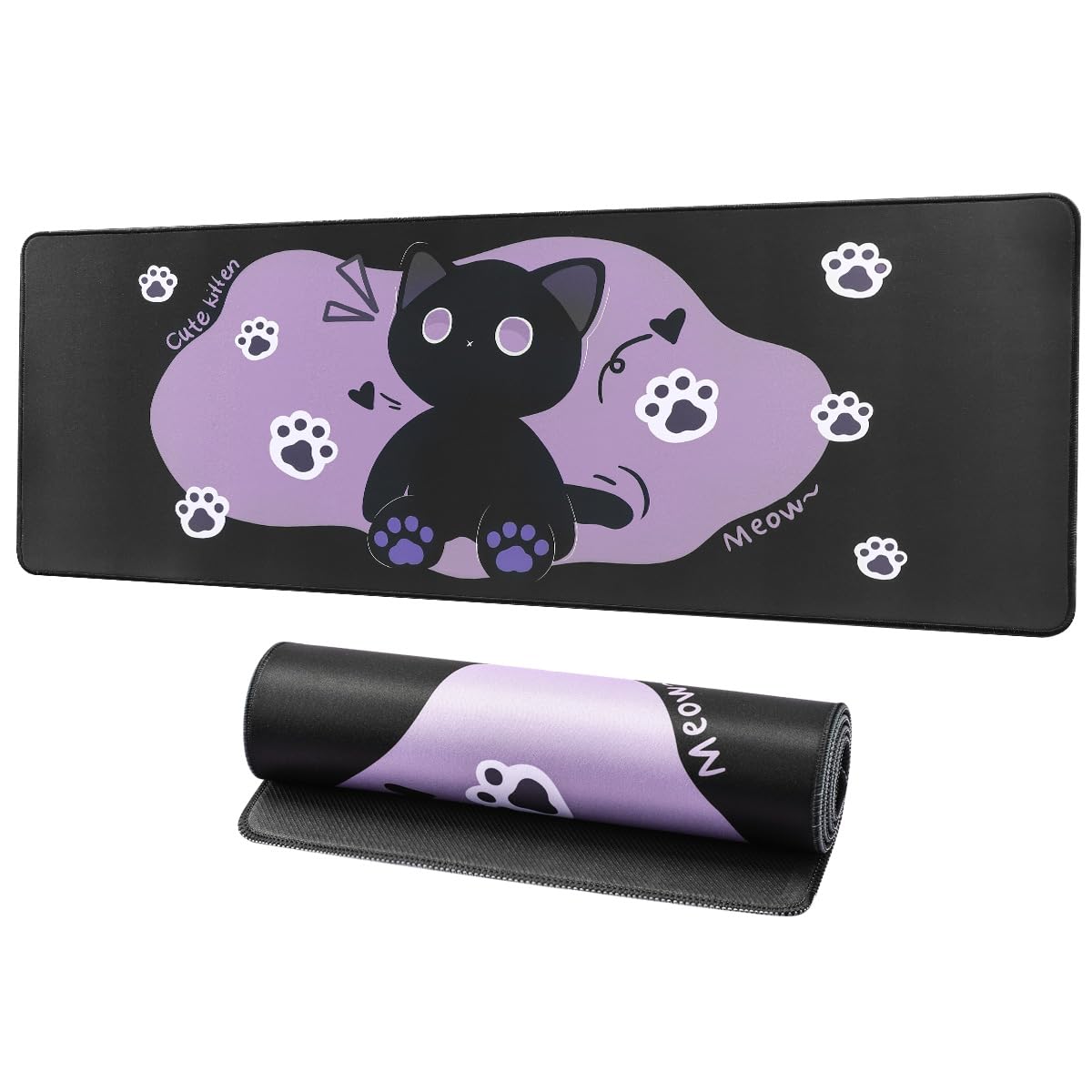 YUNZII Keynovo Gaming Mouse Pad, Large Mouse Pad, Non-Slip 4mm Laptop Gaming Desk Pad,Waterproof Desk Pad for Gaming, Office and Home (Sweet cat, 31.49'' x 11.8'')