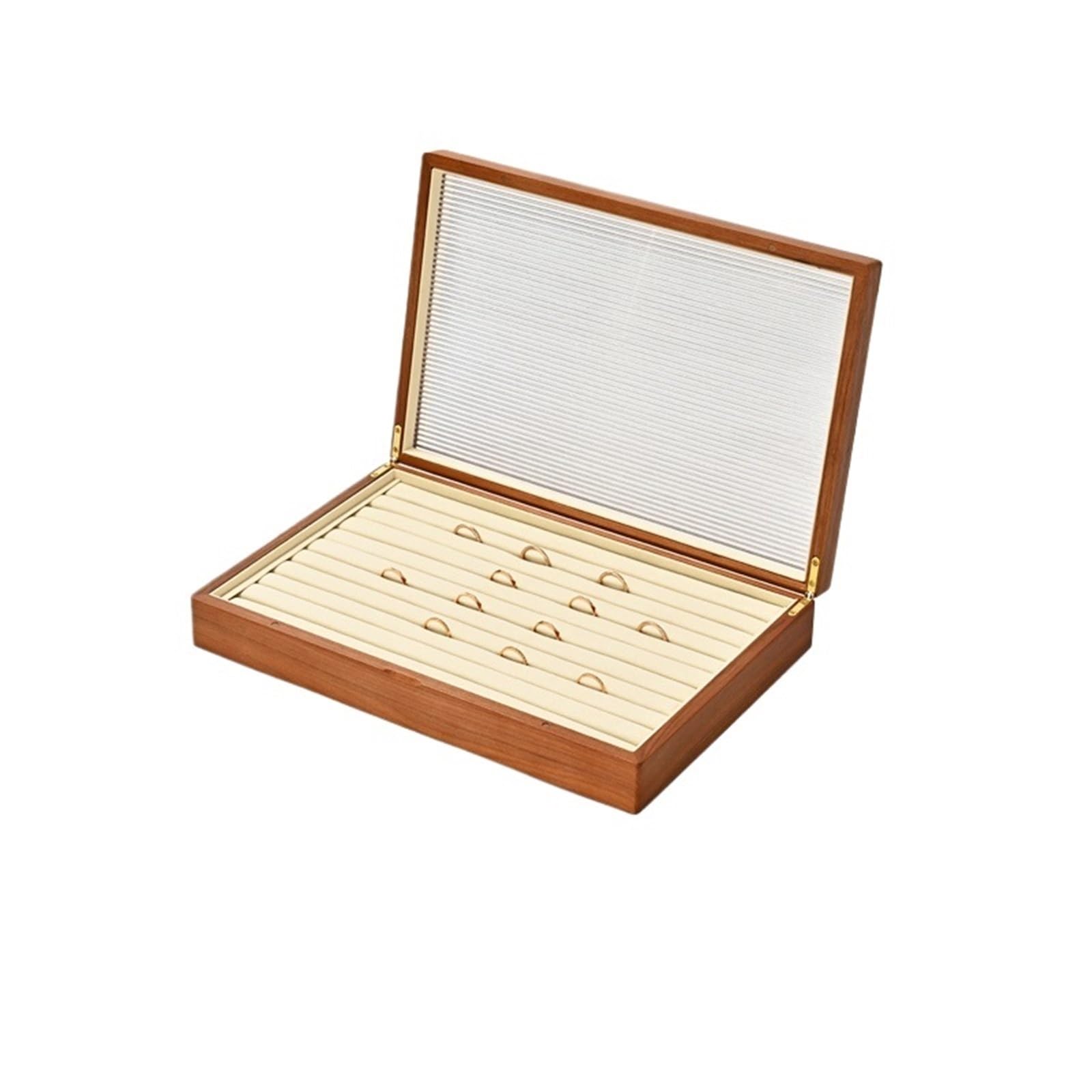 MKYYIOED Jewelry Trays Wooden Jewelry Box Organizer Ring Necklace Earring Bracelet Storage Display Case