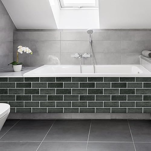 Miniatura 8 de Azulejos de 10 hojas de 12 x 12 pulgadas para despegar y pegar de cocina, autoadhesivo 3D en azulejos de metro para cocina, baño, paneles de pared