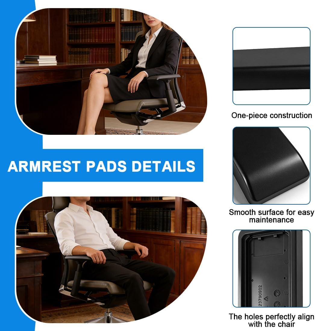 Arm Pads Caps Replacement for Haworth Very Office Chair,Chair Armrest Pads（Black）