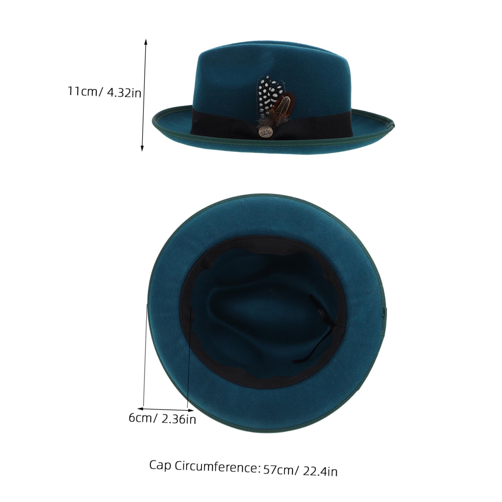 Gorro De Lana Sombrero Fedora Clásico para Hombres y Mujeres Ajustable para Bodas Fiestas y Espectáculos