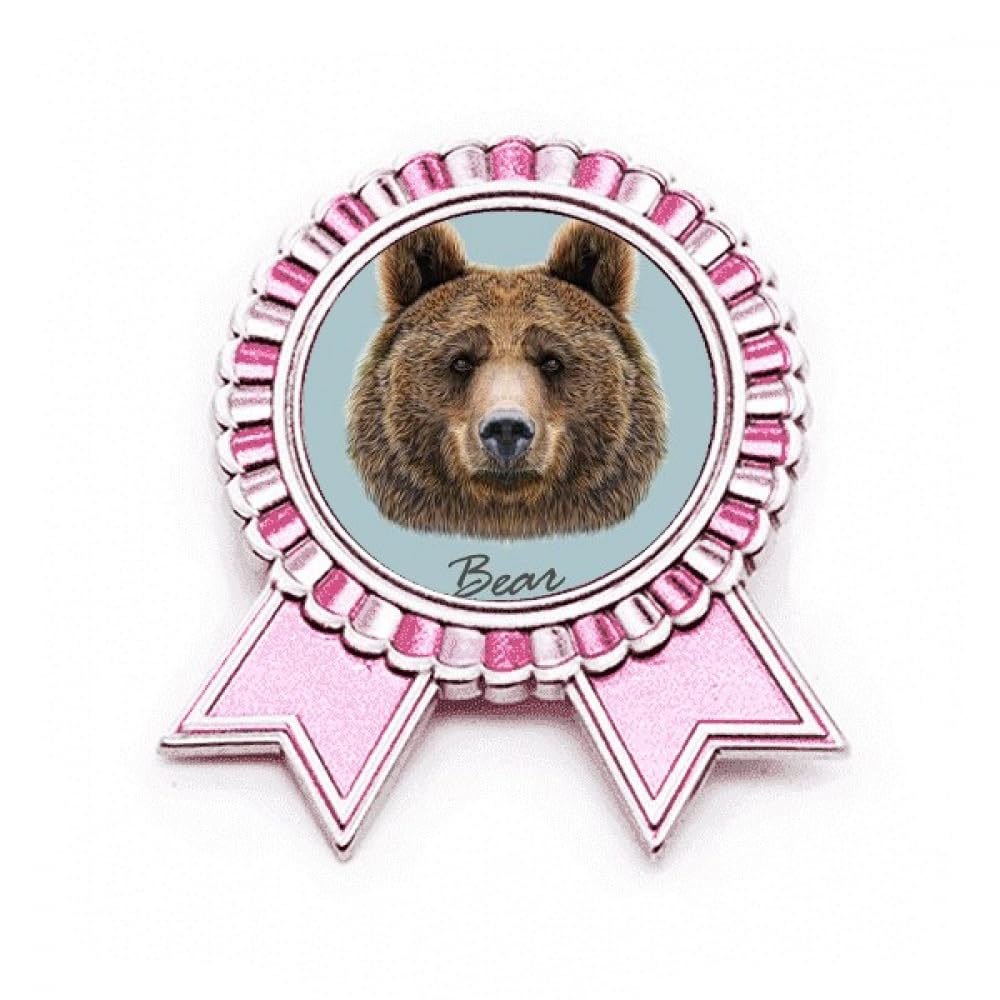 Broche ours géant marron fini métal de taille M, accessoire de créateur
