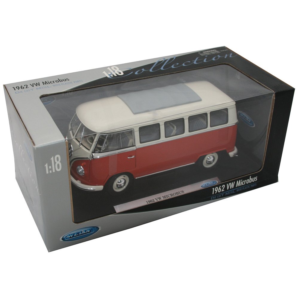 Welly ölçek 1: 18 1962 Splitscreen VW Volkswagen Samba minibüs