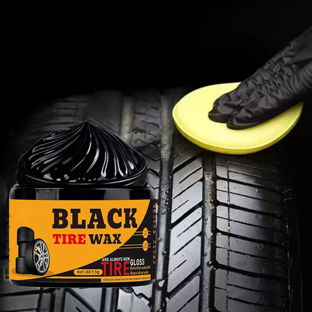 Shine-Reviving Tire Wax - Restore that Deep Black, Car Tire & Plastic Trim Renewal Paste, Tires Coating Paste, Prevents Cracking & Easy Application for Cars Trucks Motorcycles (3set)