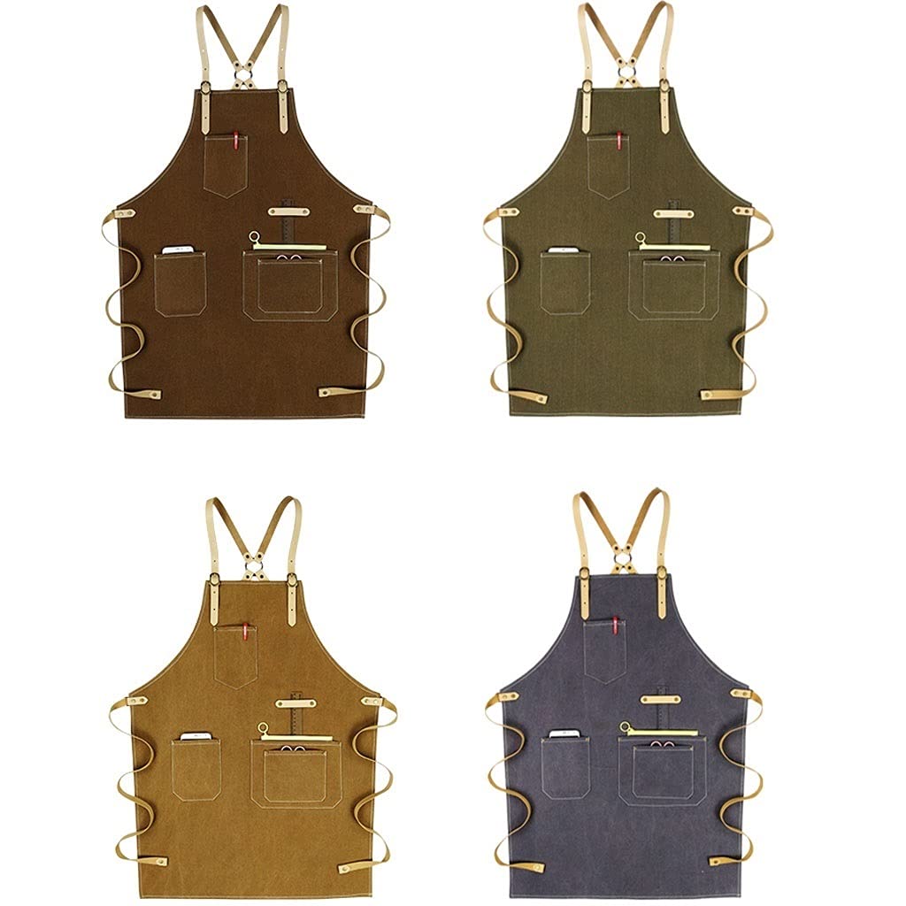 Delantal Chef Delantal Cinturón for Mujer Diagonal Diagonal Atrás Ajustable Delantal Cocinar Barbacoa Cocina Horneado Fácil de Limpiar (Color : Yellow, tamaño : 22 * 31.4in)