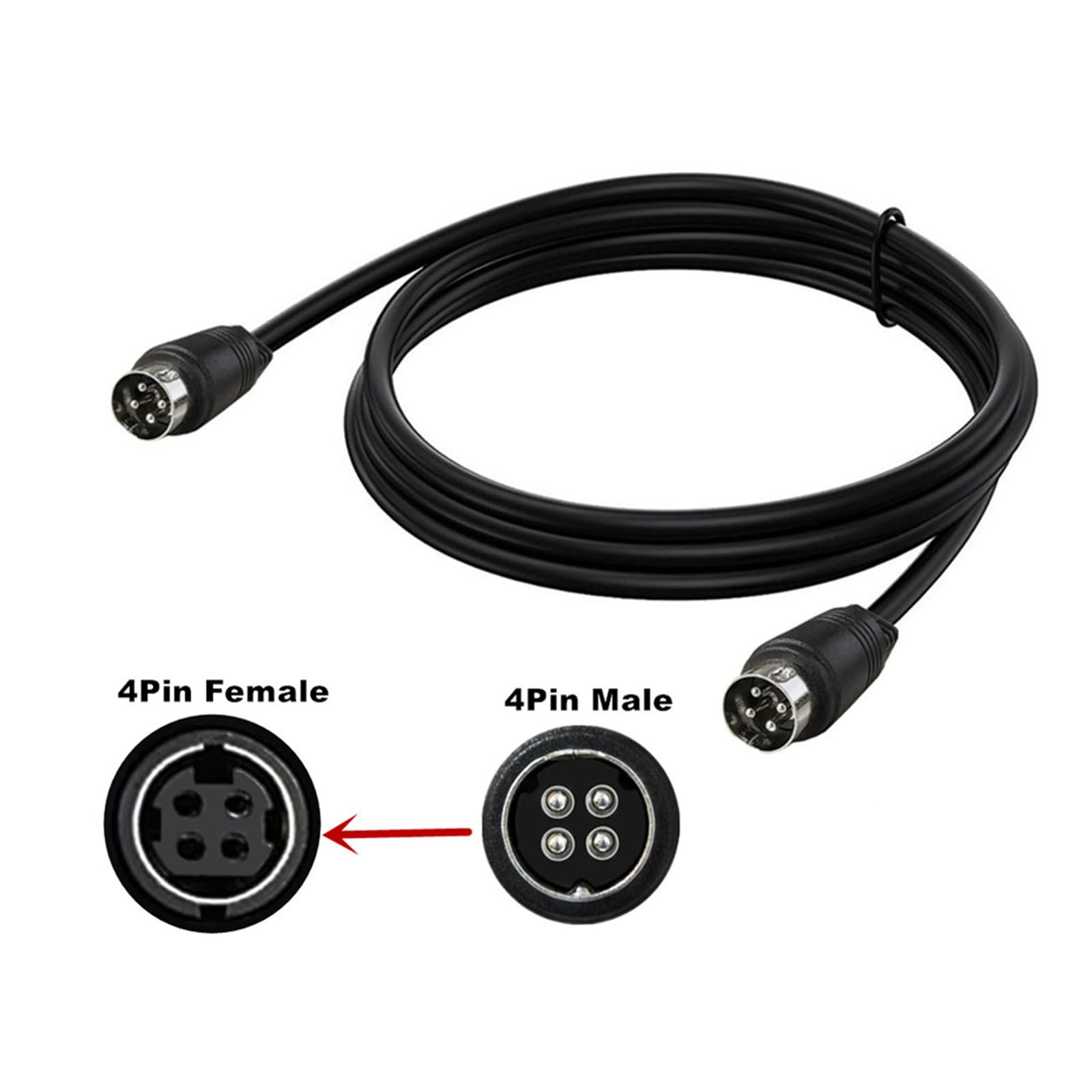 Shurhome 4 Pin DIN Male to Male Plug Extension Cable 4Pin DIN Connectors Cable for DVRs and DIN Sound Connectors