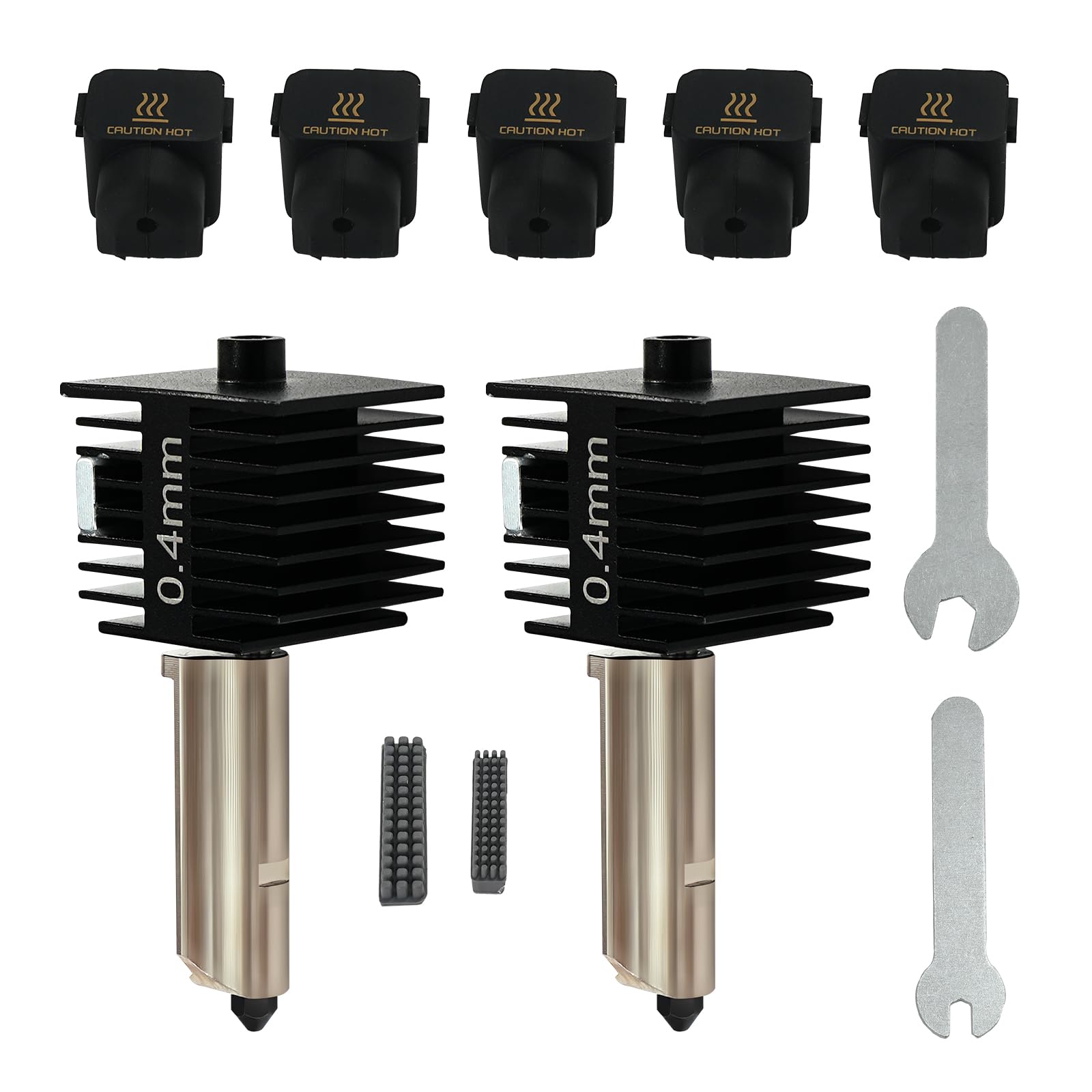 Comgrow 2 Pack A1 Mini/A1 Hotend, Print Head Hot End Kit Extruder High-Temperature 0.4mm Hardened Steel Nozzle Replacement with 5PCS Silicone Cover Sock and Silicone Brush for Bambu Lab A1/A1 Mini-picture-20