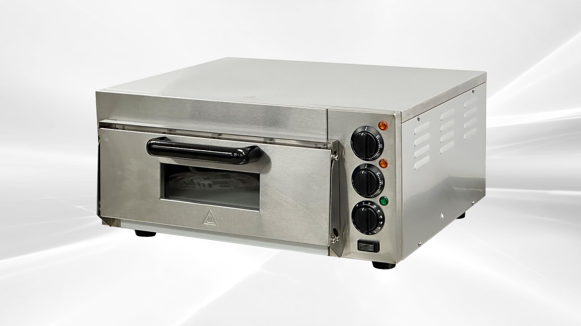 Commercial Countertop Pizza Oven, 1760W, Single Deck, Stainless Steel, 280-680°F Temperature Range, 60-Min Timer PO16 CSA