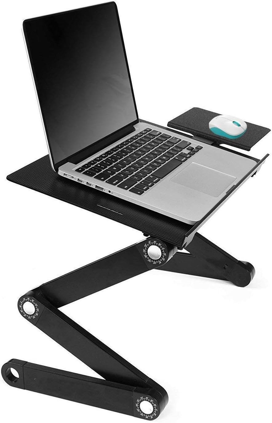 Callas Multi-Functional Ergonomic Portable Laptop Stand | Adjustable Height & Angle Ergonomic Aluminium Laptop Cooling Stand | Multifunctional Lap Desk | Folding Portable Reading & Monitor Riser (AD4003)