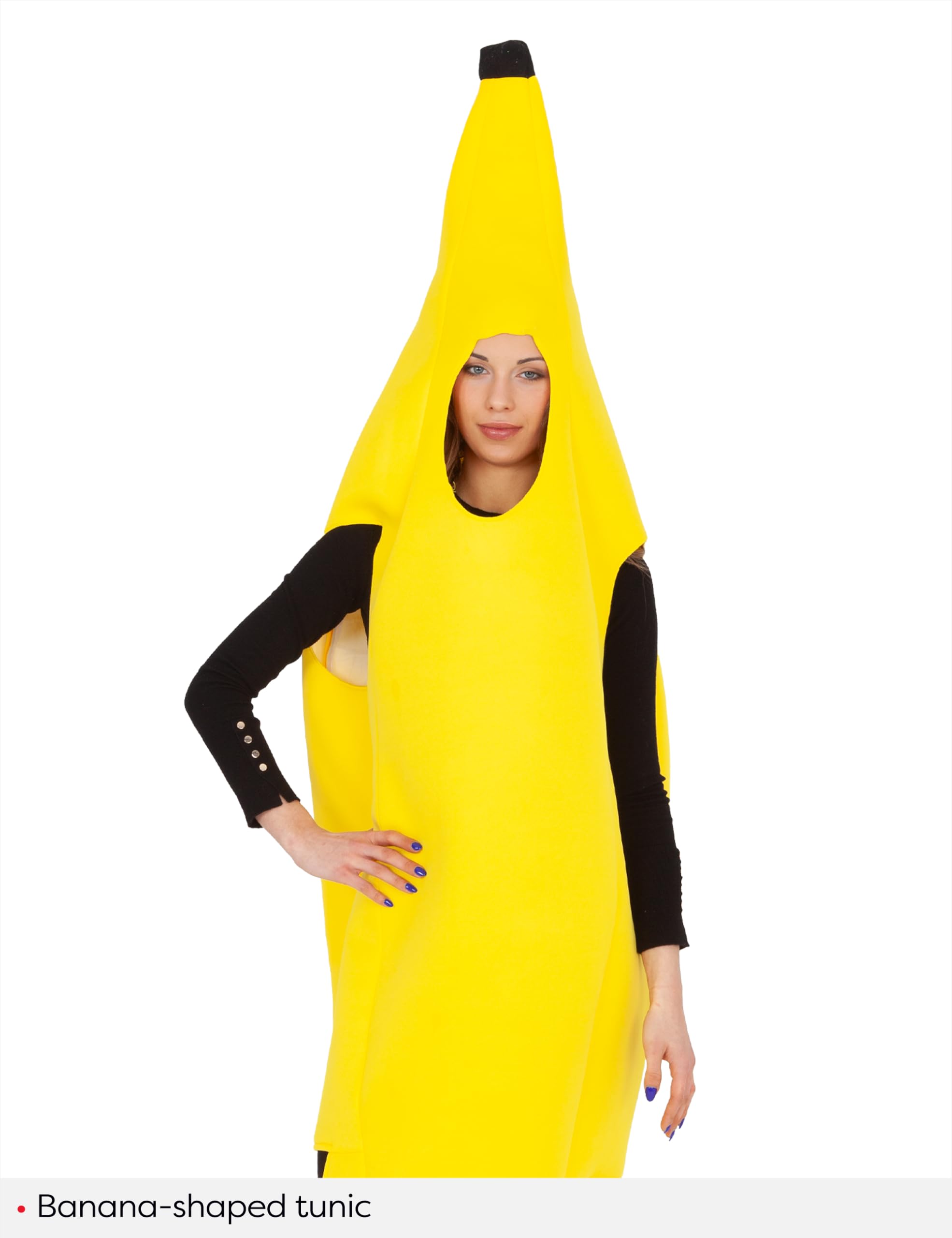 Rubies Costume Banana per adulti, uomo e donna, Tunica a forma di banana, Abito costumi per Carnevale, addio al celibato, feste e cosplay