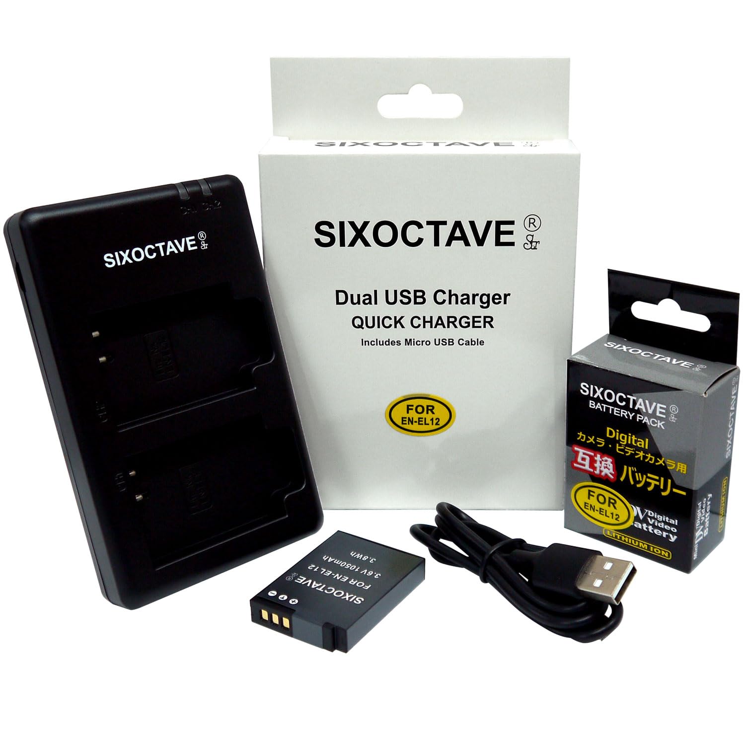 Amazon | SIXOCTAVE EN-EL12 ニコン互換バッテリー &デュアル USB充電 