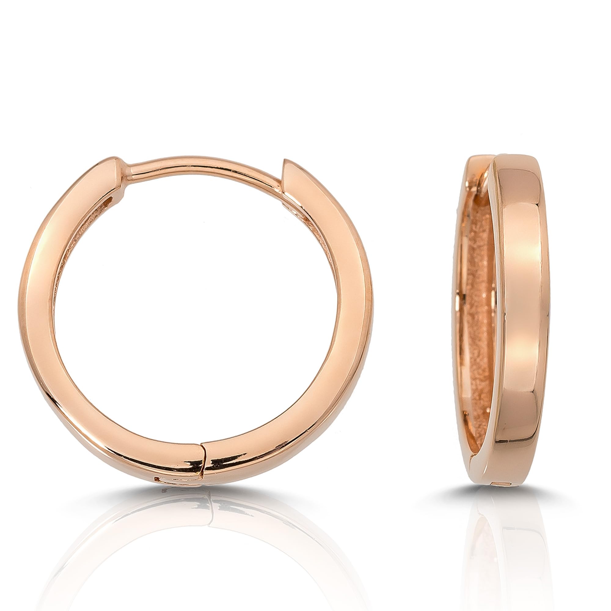 CASSINI Creolen Ohrringe Damen 925 Sterling Silber & Roségold – Klappcreolen Hypoallergen, Nickelfrei, Elegant & Alltagstauglich – Silberne & Roségoldene Creolen - 3CTM2