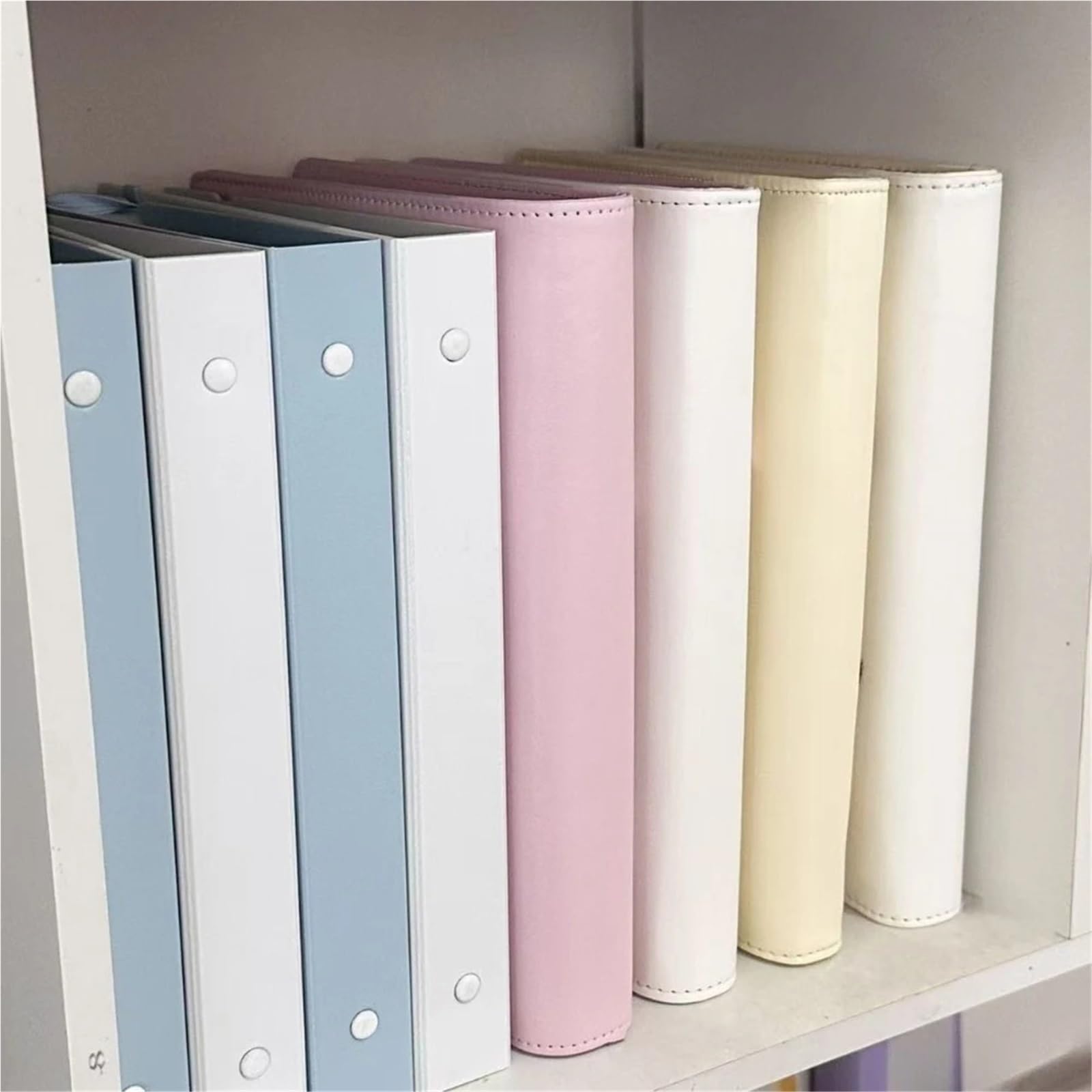 Album Fotos A5 Photocard Binder Cover Photo Album Simple Collect 3inch Idol Card Storage Loose-Leaf(White set)