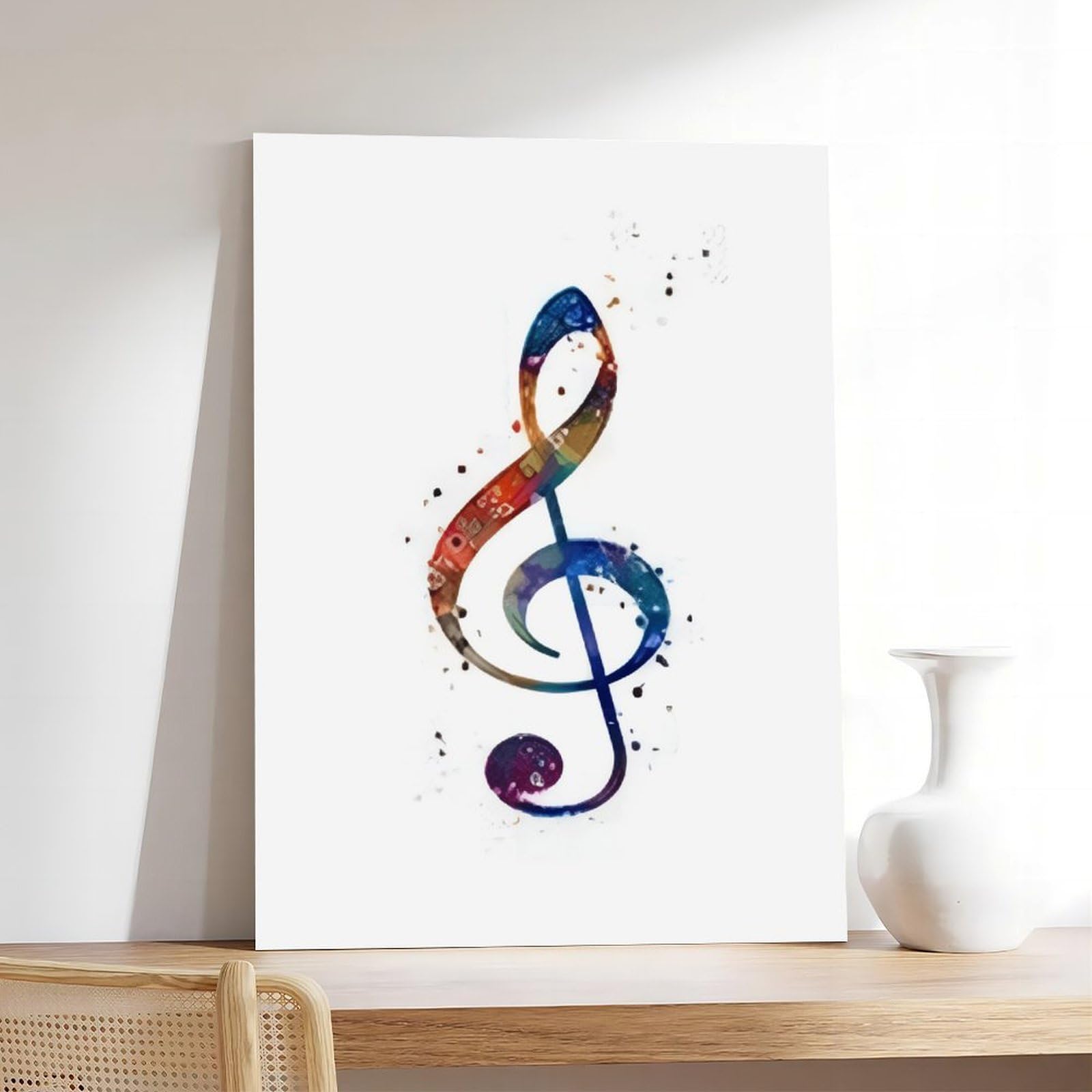 Poster con chiave di violino, decorazione per sala musicale, poster su tela, decorazione per camera da letto, ufficio, stanza, regalo, 50,8 cm di lunghezza x 76,2 cm di larghezza