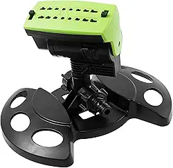 Aspersor de água para gramado, modo ajustável de rotação automática, irrigador de grama oscilante com base ponderada para flores e vegetais