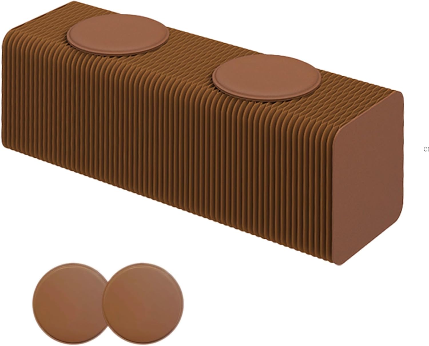 Foldable Paper Stool with PU Cushion, 3.9/4.9/6.6/8.2ft Collapsible Bench, Kraft Paper Folding Bench, Portable Folding Sofa Chair, Accordion Foldable Bench for Living Room (Brown, 5 Seats)