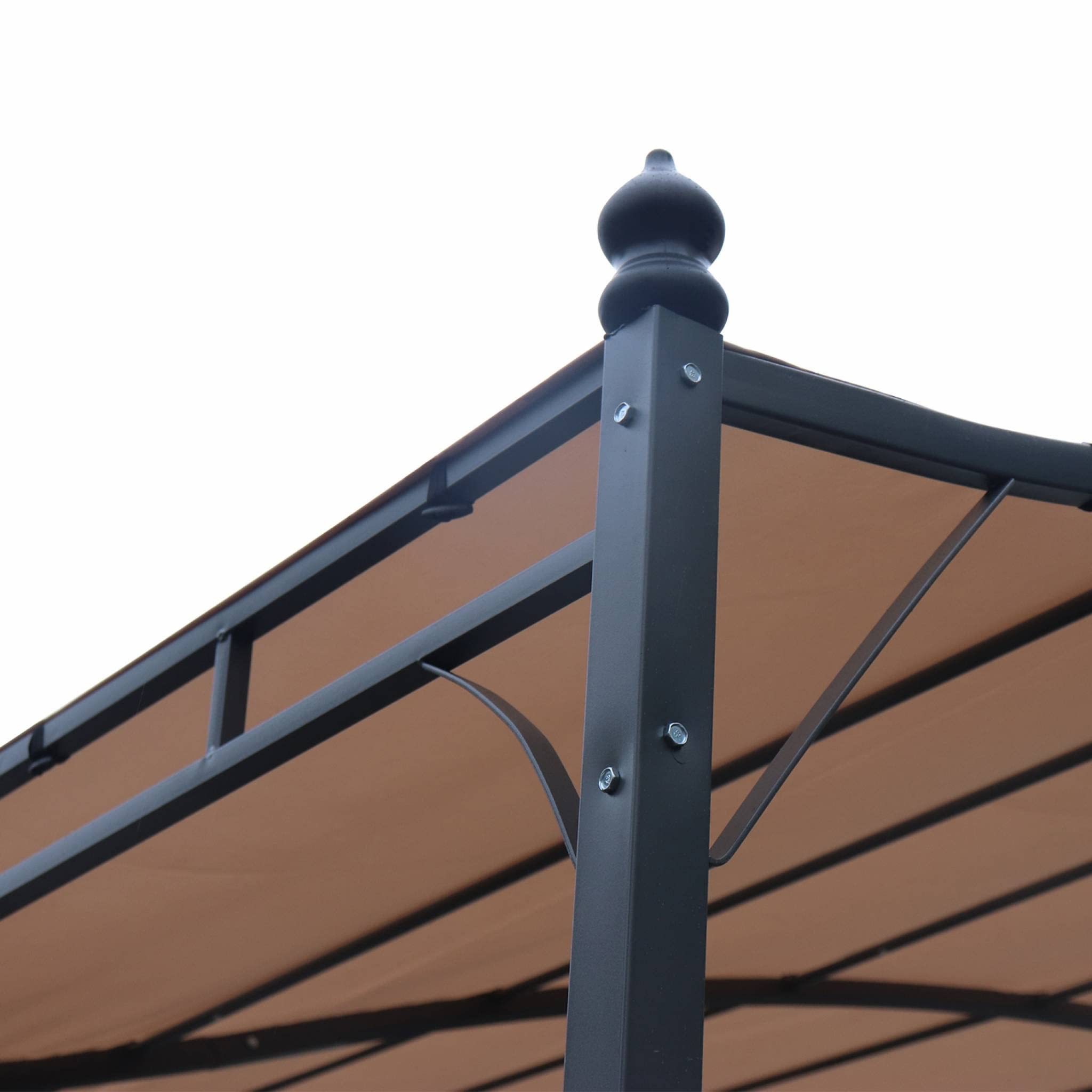 Pergola Murale Alice's Garden Brestum 3x2.5m - Toile Beige, Structure Acier