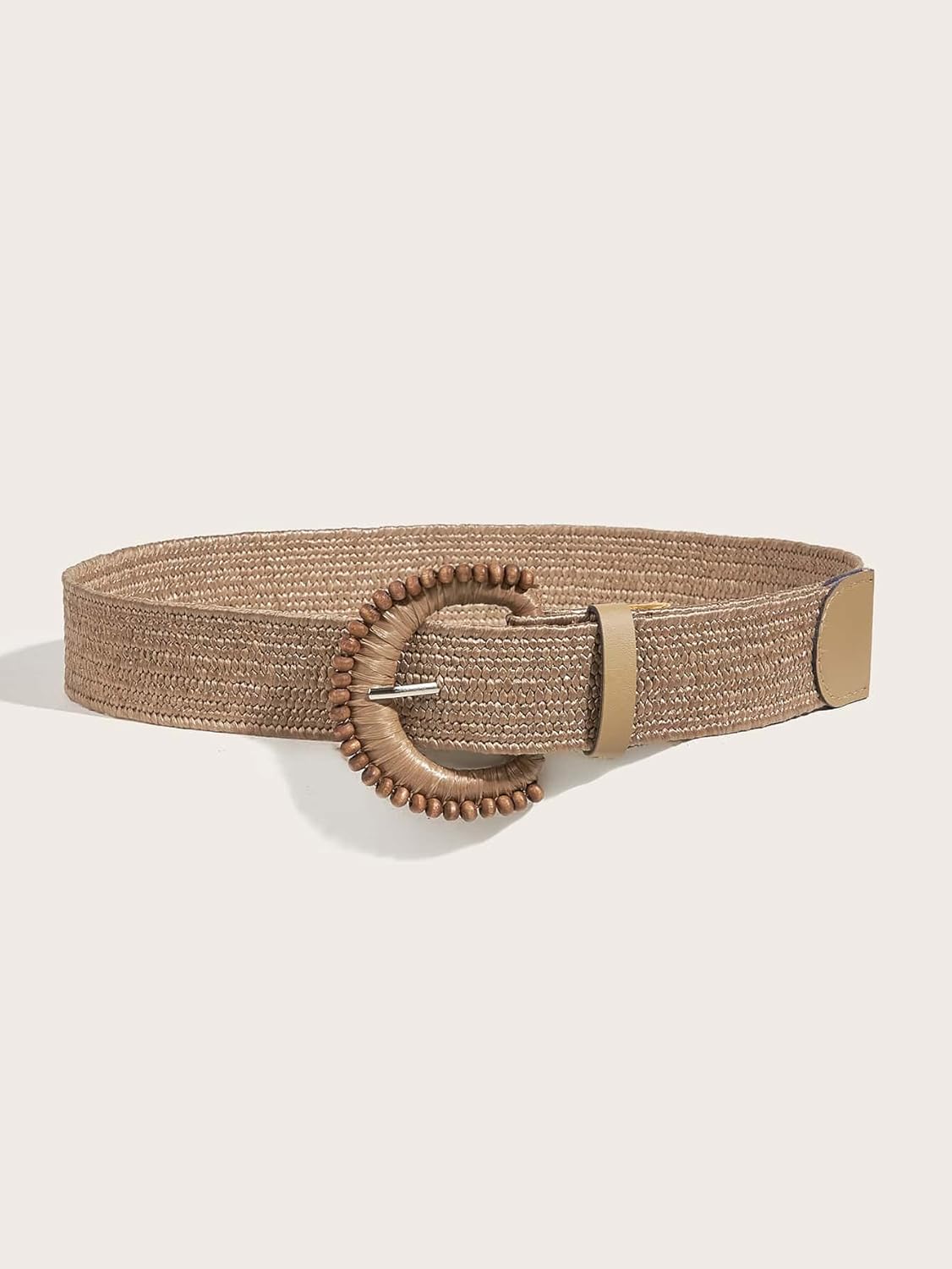 Verdusa Women's Round Buckle Straw Belts Boho Braided Waist Belt - Image 3