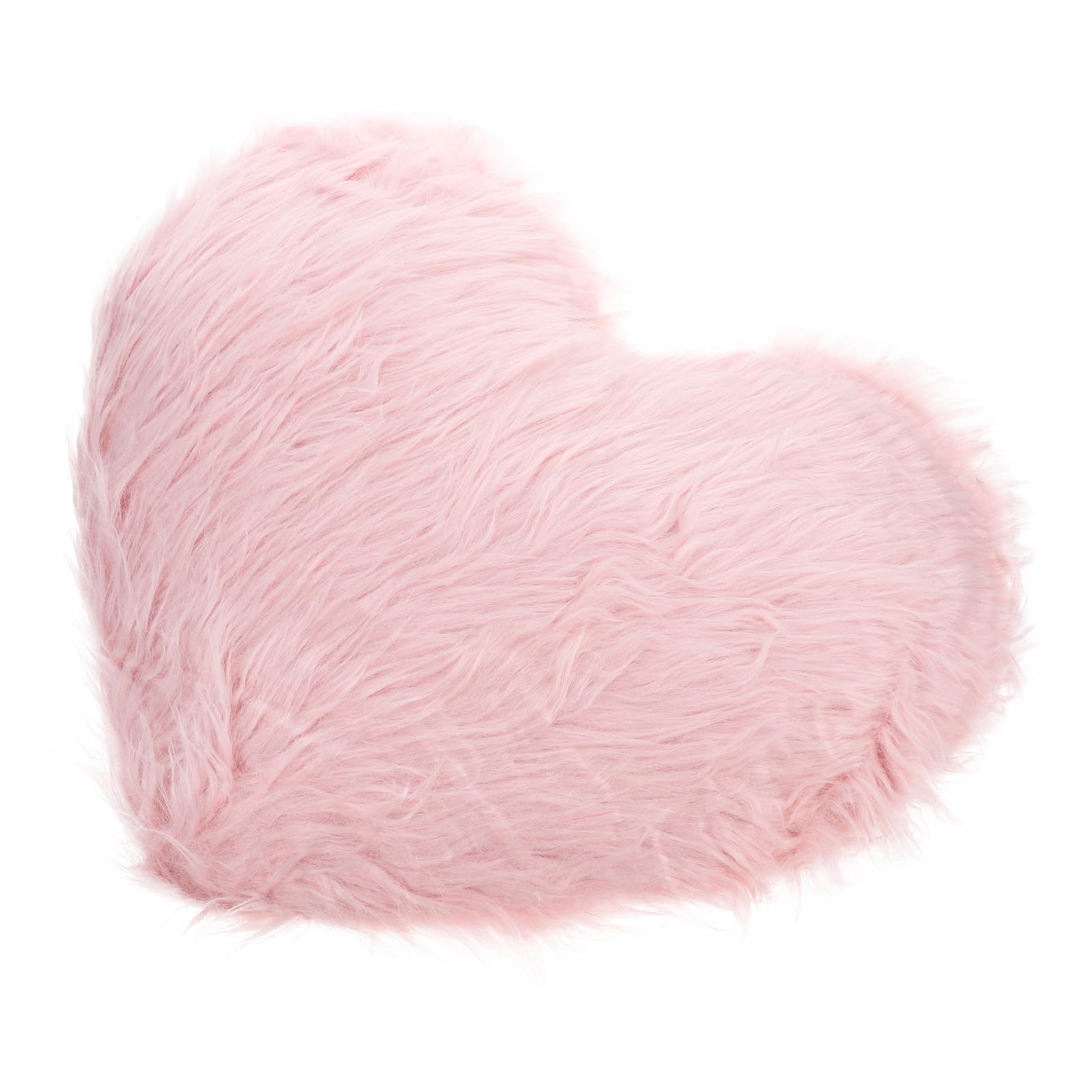 Coussin de cœur rose en peluche et coton PP pour la chambre