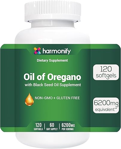 Aceite de orégano con suplemento de aceite de semilla negra para apoyo inmunológico y digestivo, aceite de semilla negra, suplemento de aceite de