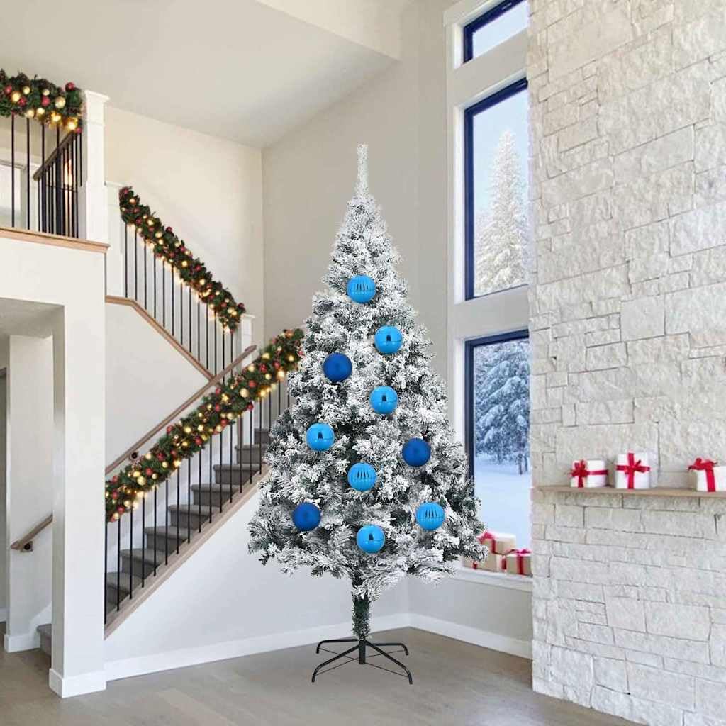 Mangloder - Set di 4 palline per albero di Natale XXL, in plastica blu, decorazioni per albero di Natale e decorazioni per albero di Natale come ciondolo a sfera, moderne per abete, interni ed esterni