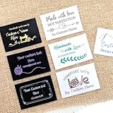 30-500pcs Custom Logo Iron on or sew on Labels, Washable Fabric Sewing Tags, Personalised Name Clothing Labels for Handmade