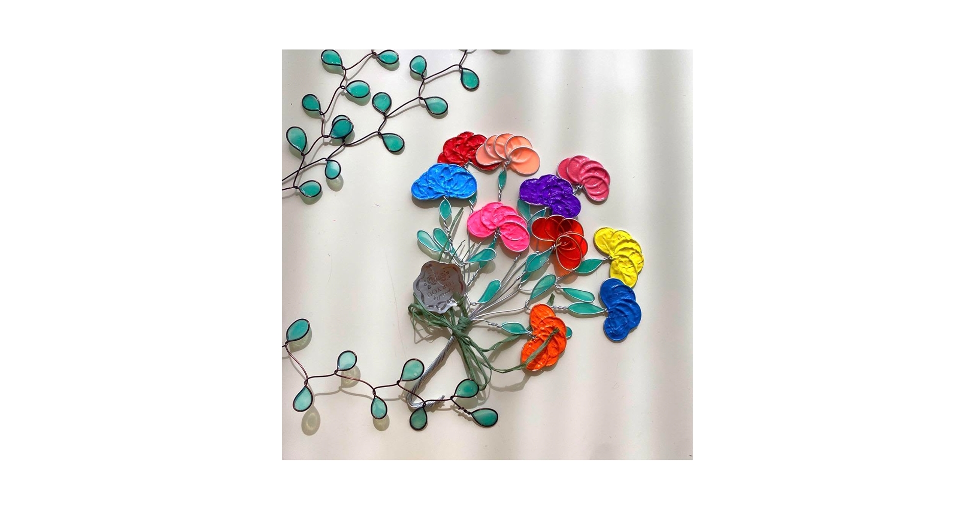 ユーカリグニーブーケ ワイヤークラフト ディップアート 壁飾り ユーカリグニーブーケ ワイヤークラフト ディップアート 壁飾り