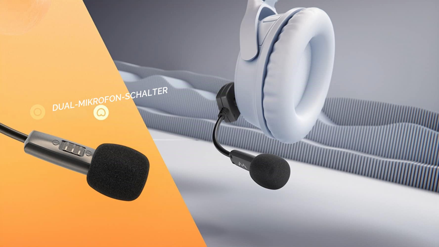 Antlion Audio ModMic kabelloses ansteckbares Mikrofon Uni- und Omni-direktionales Mikrofon mit Stumm-Schalter, kompatibel mit Mac, Windows PC, PlayStation 4 und mehr