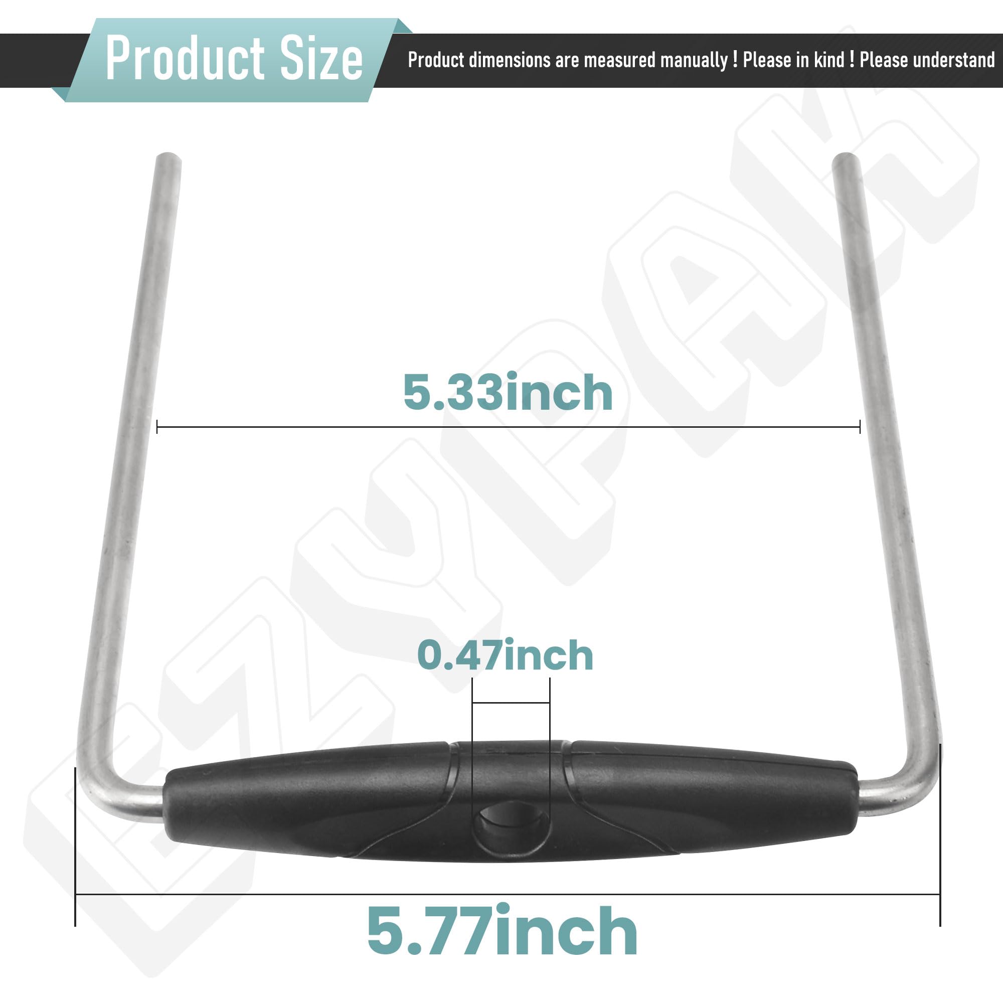 2990906 Conjunto de mango 【Ancho 5-3/4 pulgadas】- Compatible con motor de arrastre Minn Kota 1854017 RTA-17 1854021 MKA-21 Soporte de liberación rápida con mango en U