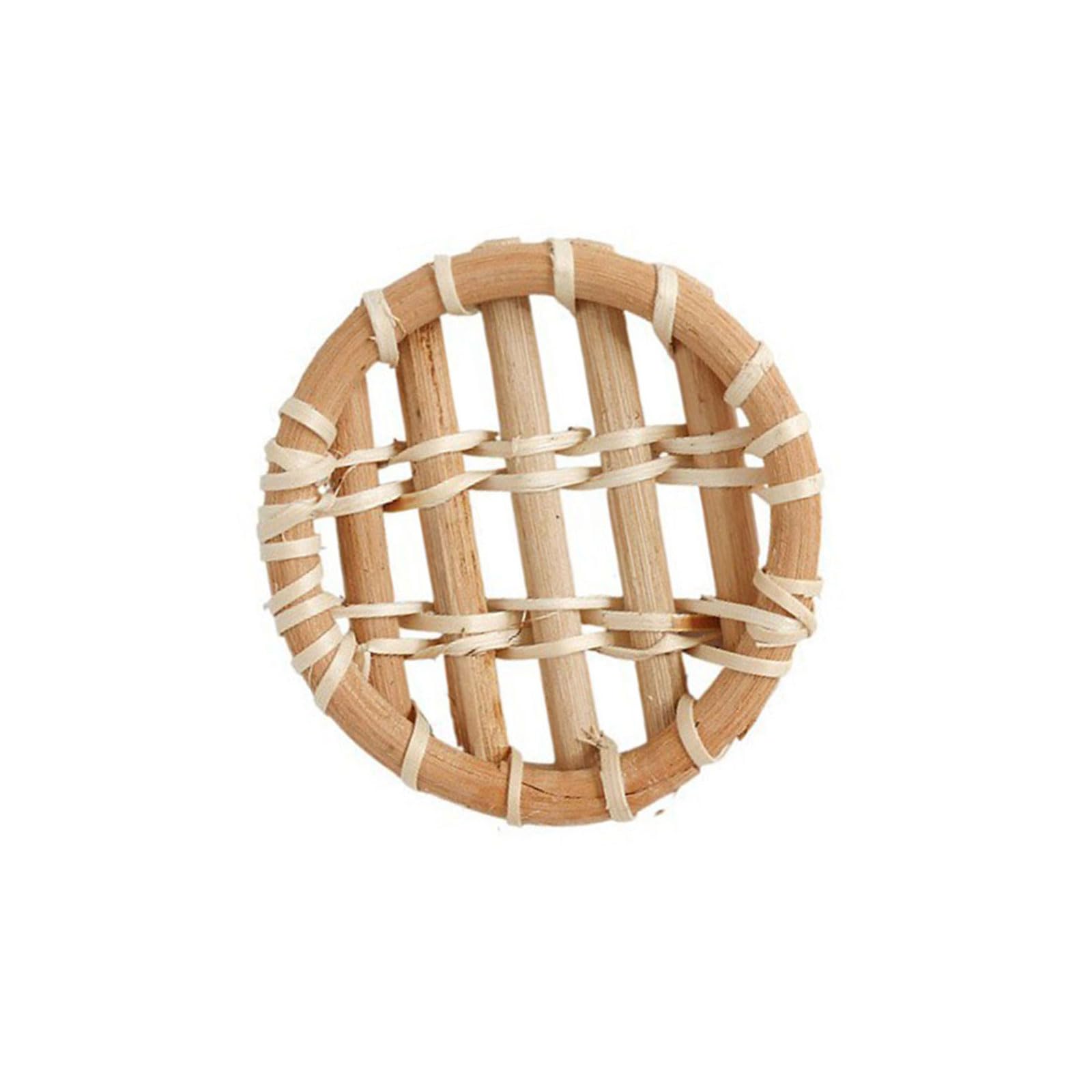 Xinsheinelry Artistic Woven Tea Coasters Pad Weaving Dining Table Insulating Mat Round Placemat for Desktop Luxury Thickened Rattan Coasters
