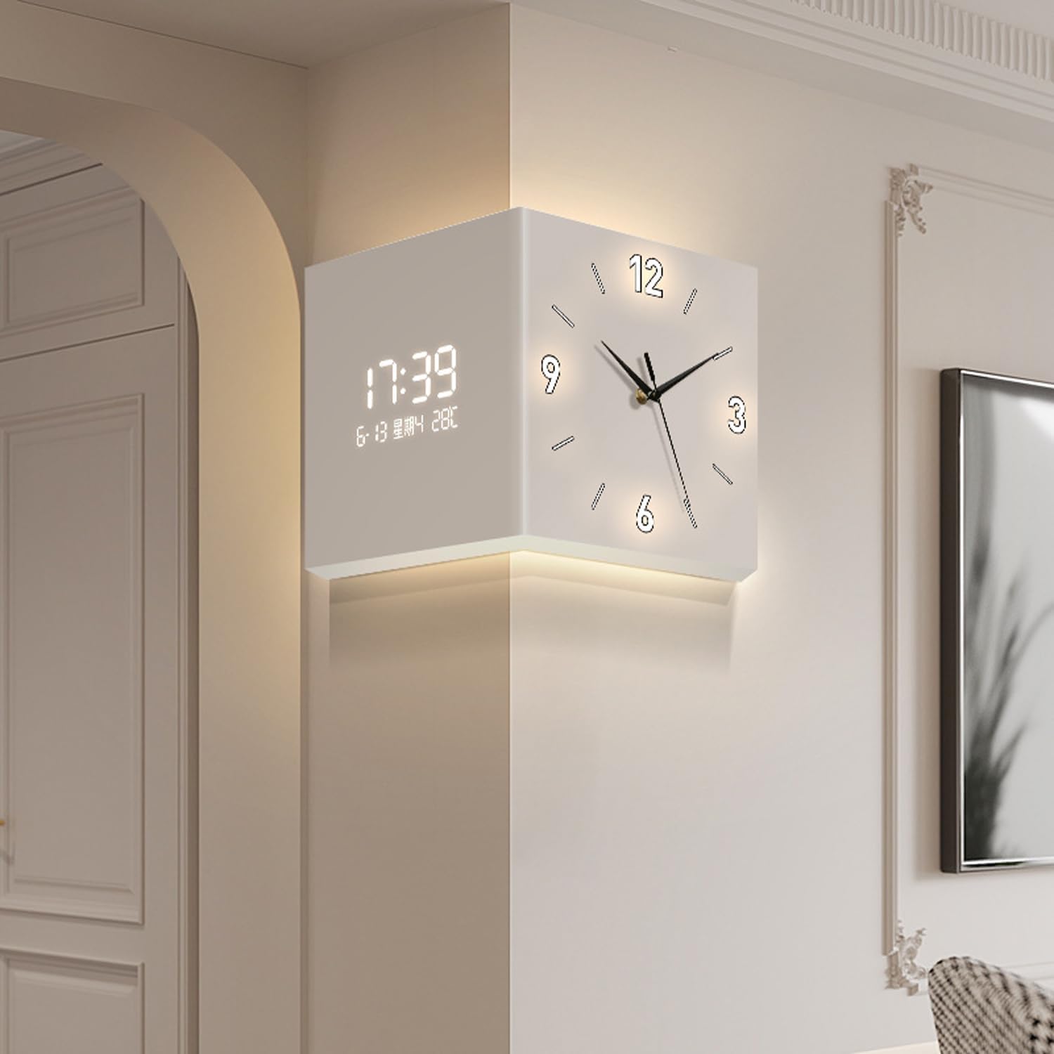 リズム(RHYTHM) シチズン 掛け時計 電波時計 アナログ 四角 茶 CI