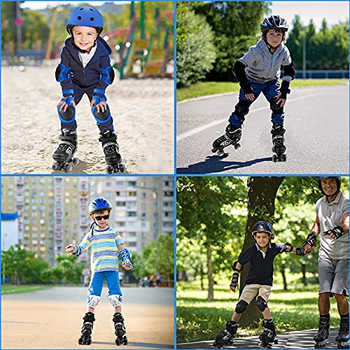 Szhzs Kids Roller Skates For Girls Boys Child Beginners, Black White Adjustable Roller Skates For Youth And Adult 4 Sizes With All Light Up Wheels -M Size #TOP1