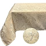 SASTYBALE Rectangle Tablecloth,Jacquard Wrinkle Free Spill-Proof Washable Polyester Damask Table Clo