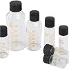 5ml to 1000ml Lab Graduation Round Borosilicate Glass Reagent Bottle Serum Bottle Graduation Sample Vials (50ml 4pcs)