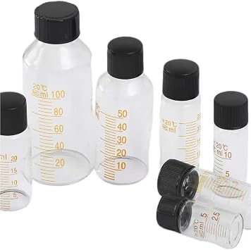 5ml to 1000ml Lab Graduation Round Borosilicate Glass Reagent Bottle Serum Bottle Graduation Sample Vials 5ml 10pcs