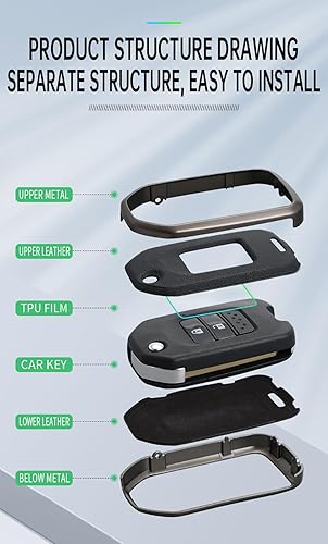 Miniatura 5 de ontto Cubierta plegable para llave de 23 botones para Honda Accord Civic Crider CR-V Insight Jade Odyssey, Azul