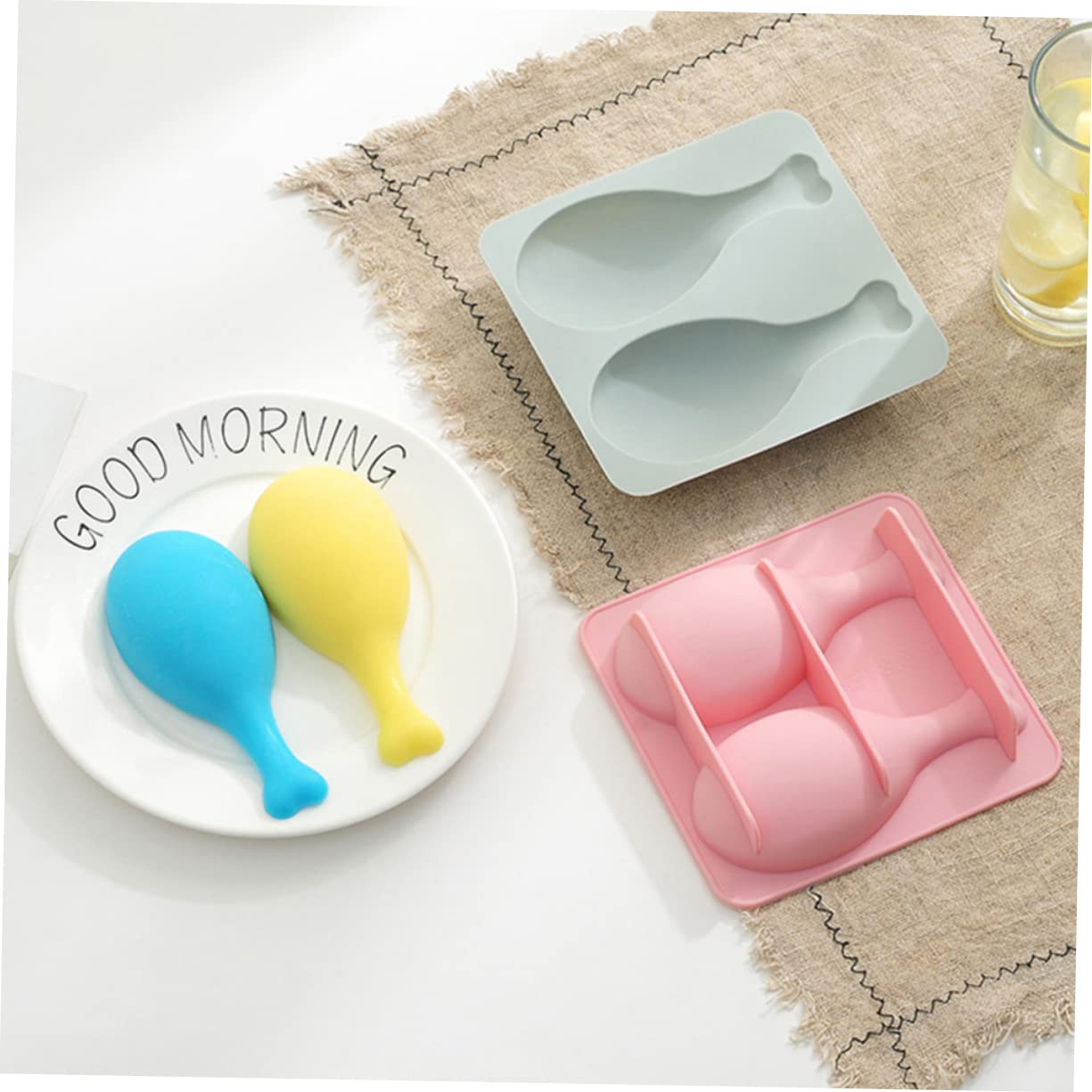 Lot De 3 Moules À Gâteaux En Silicone Pour Pâtisserie Poulet Pour Faits Maison 2 Pièces X 3