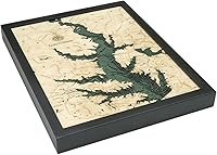 Vista 2 de Lake Conroe, Texas - Tabla de madera náutica 3-D, 16 x 20 pulgadas