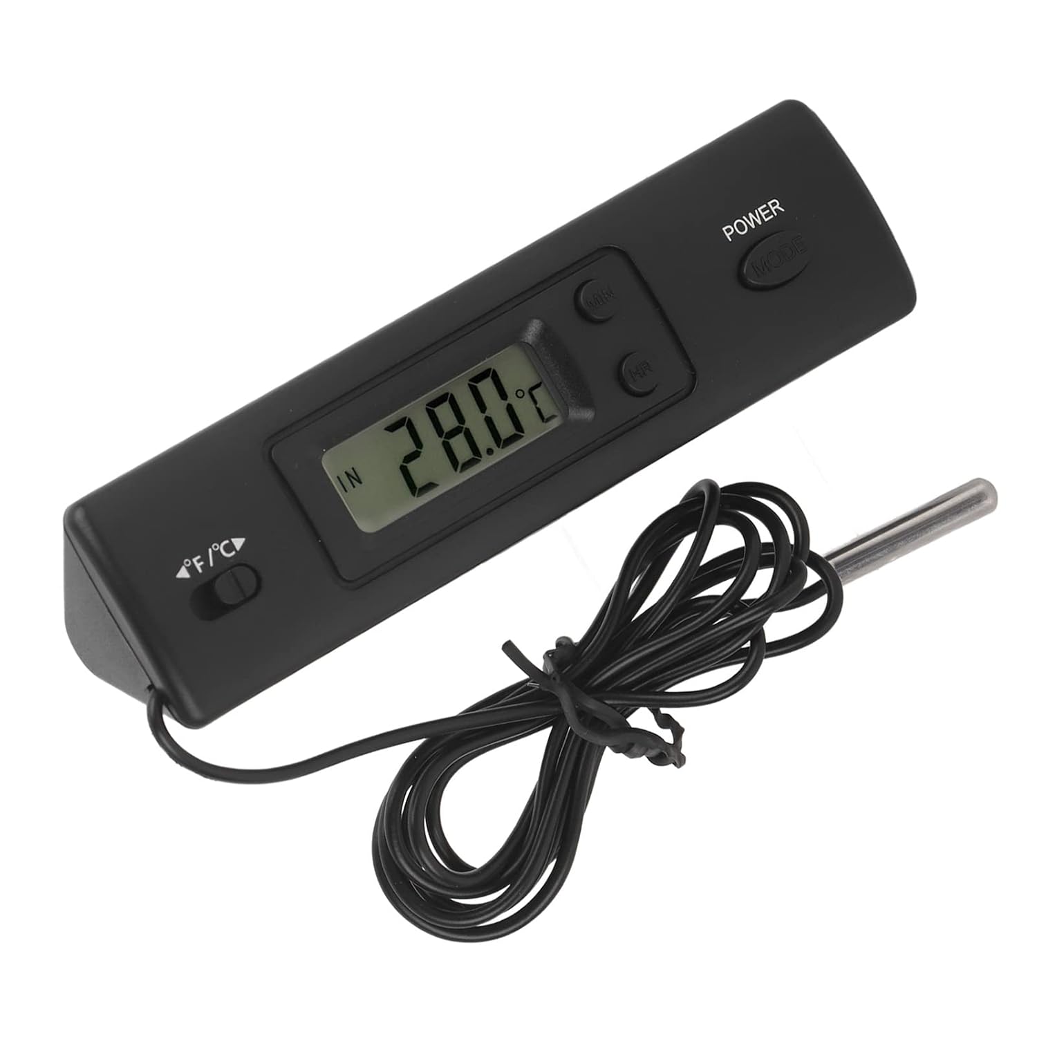 Refrigerator Thermometer with Wired Probe, Digital LCD Freezer Temperature Meter, Indoor Outdoor Thermometer Gauge with Celsius Fahrenheit Switch, for Home Kitchen Office