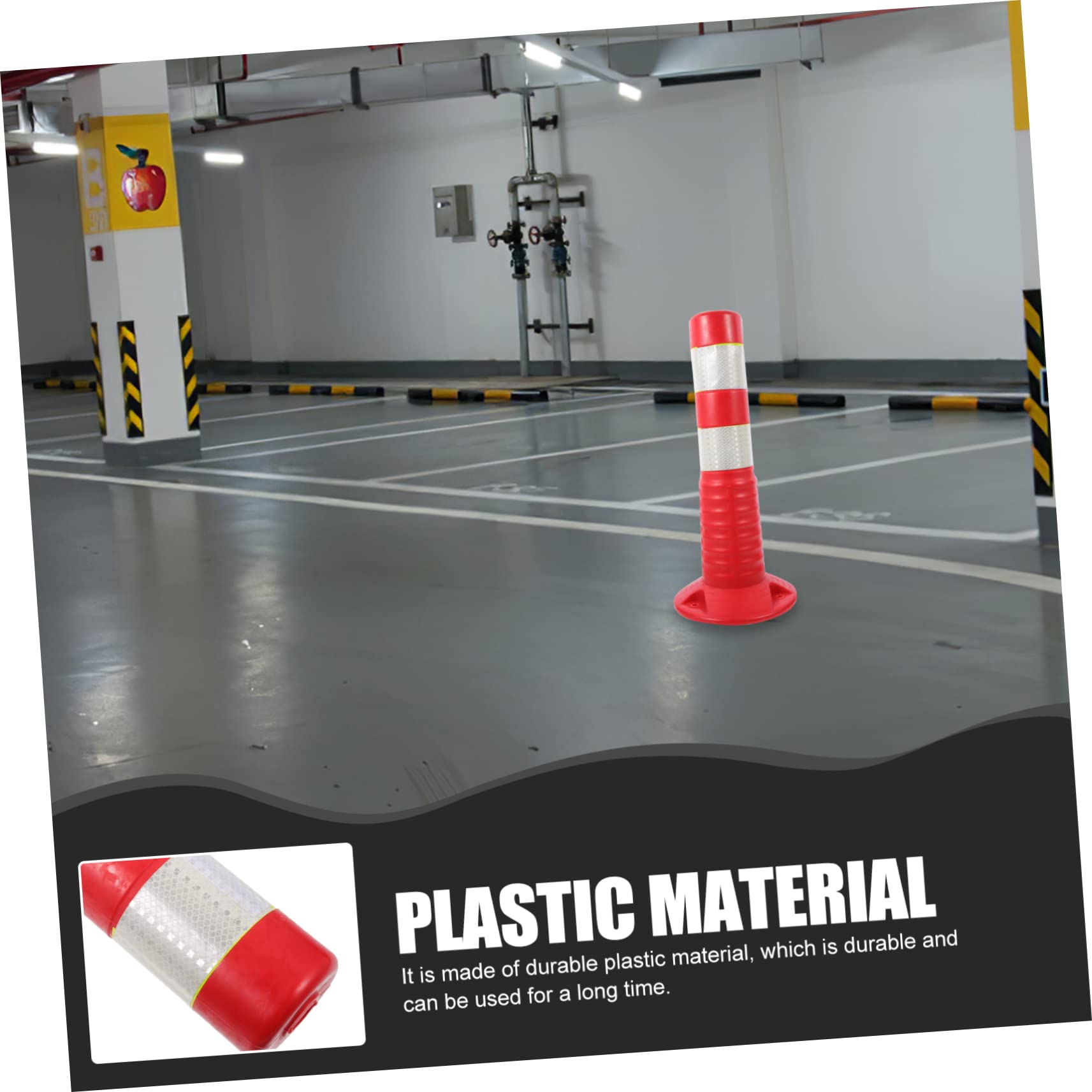 Colonne D'avertissement Anti-Collision en Plastique Réfléchissant, Position Réglable, pour Sécurité Routière et Parking