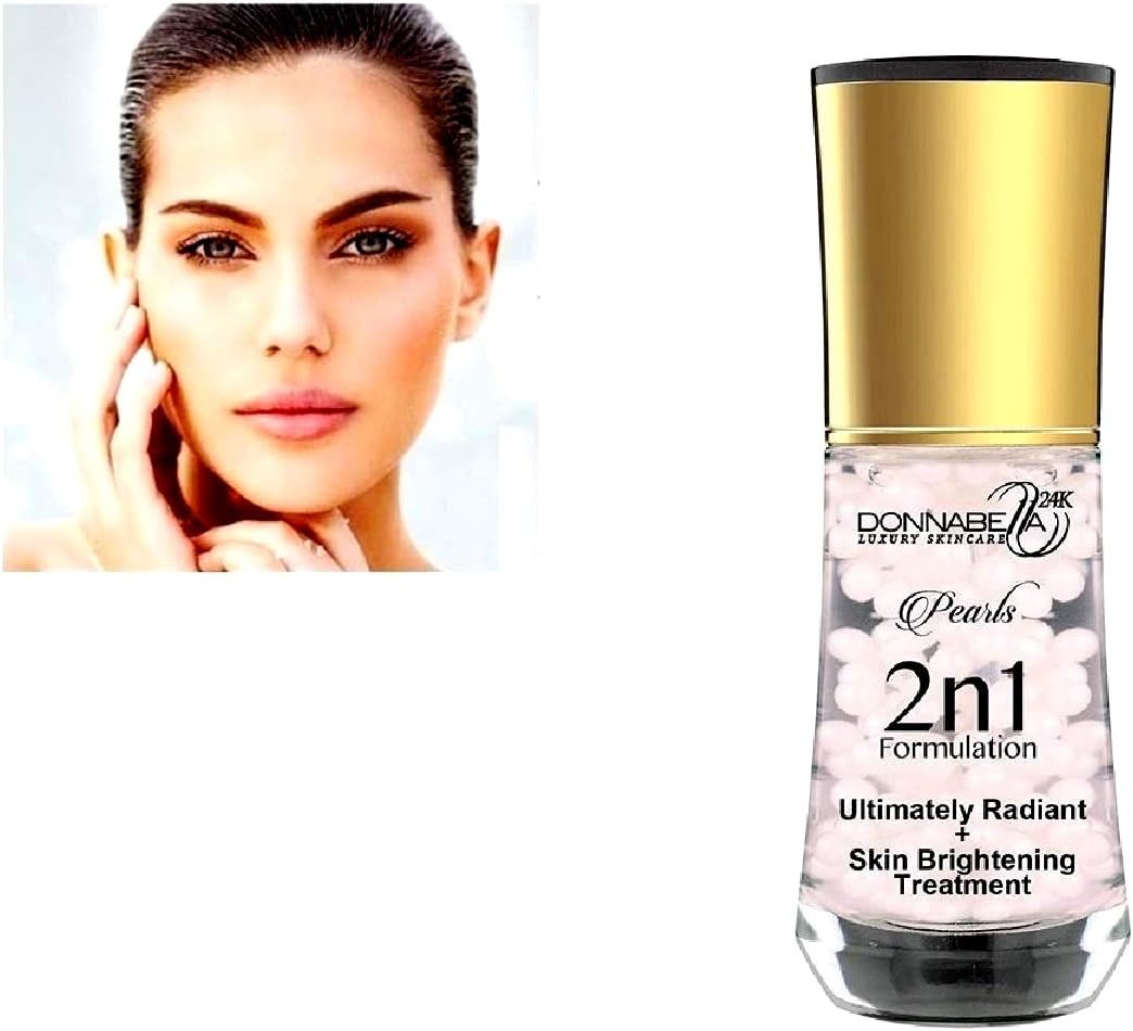 Donna Bella 24K Pro Gold edition Luxury Women's Skincare Pearls 2 n 1 Formulation 40ML-1.35FL.OZ Ultimately Radiant & Skin Brightening Treatment natural formula with organic extract elements