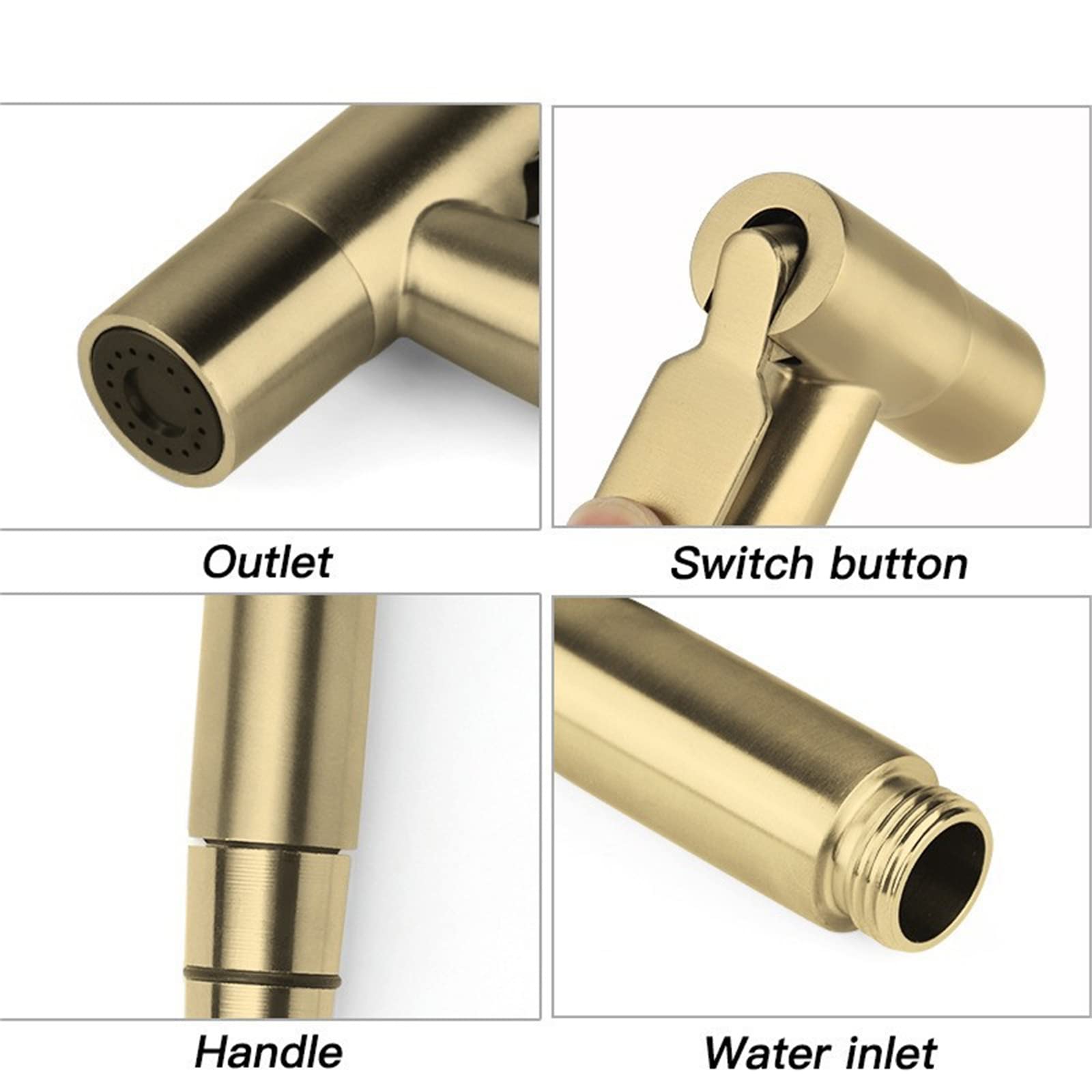 Kit Douchette WC, Haute Pression Bidet Toilette Acier Inoxydable Douchette Toilette WC Multifonctionnel Pulvérisateurs de Bidet à Main Mural Kit Hygiene WC pour Hygiène Personnelle