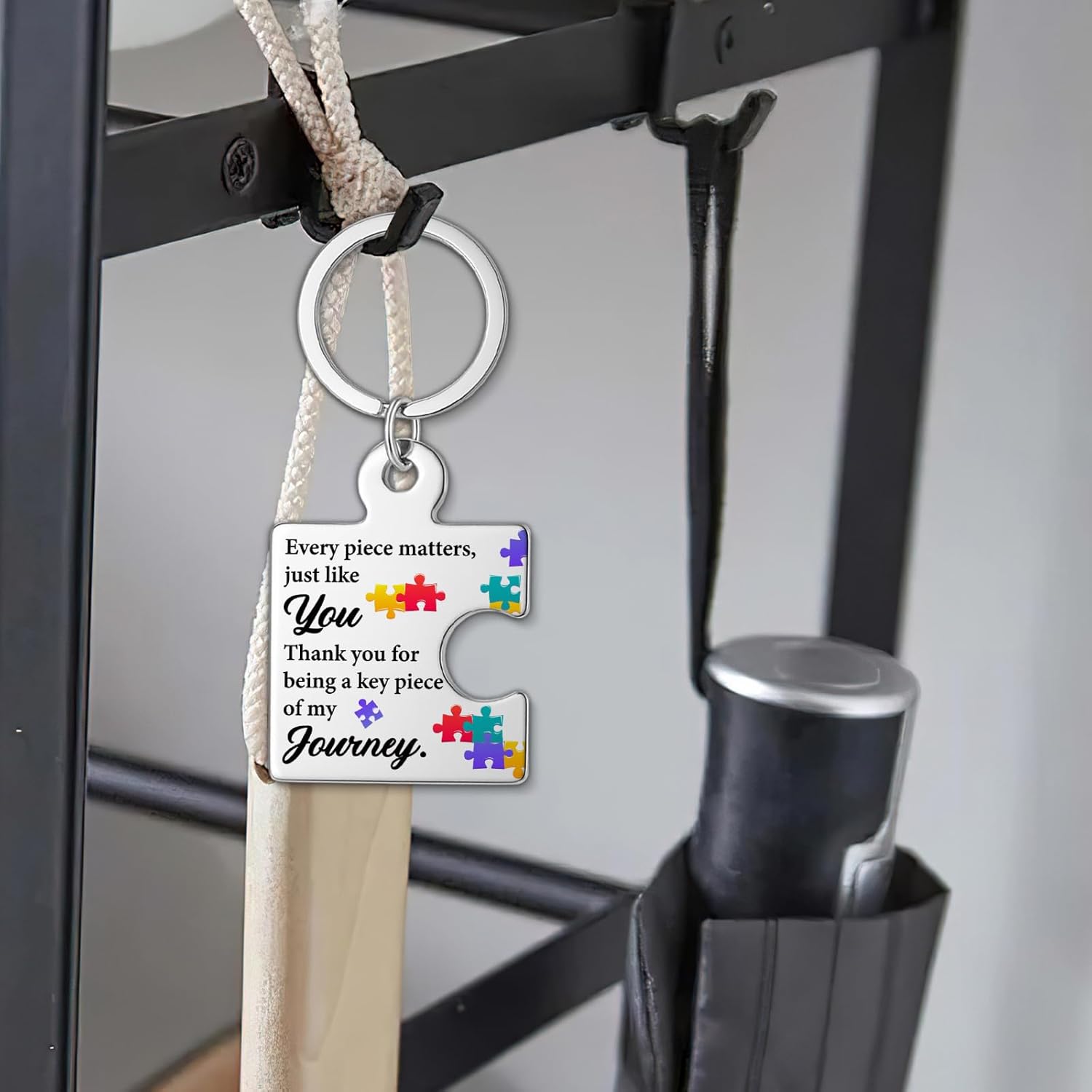 Thank You Appreciation Gifts for Coworkers Employee Staff Teachers Nurse Volunteer Teens, Friendship Gifts for Best Friends, Every Piece Matters Metal Puzzle Piece Keychains - Image 5