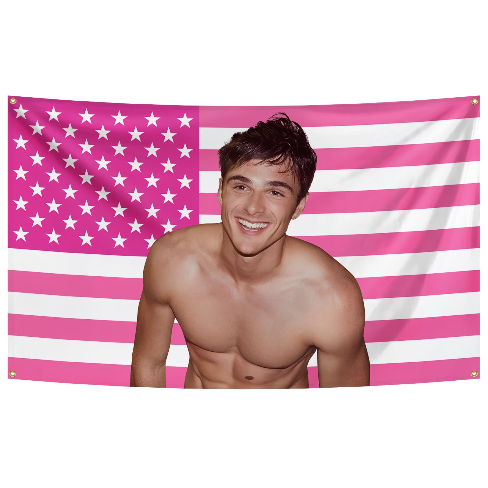 Teloni Red American Flag Background Jacob Performer Elordi Tapestry 3X5 Feet Wall Decoration For Bedroom, Living Room, Dormitory, Available Indoors And Outdoors