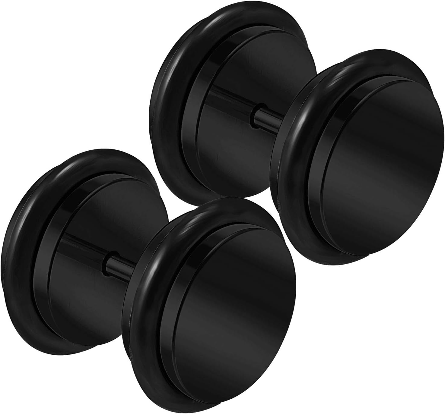 16g Fake Earplug Round Stretcher Plug Tunnel Surgical Steel Ear Piercing Earring