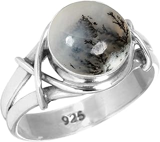 Boho Handmade Jewelry Natural Gemstone Pearl, Amethyst, Onyx, Tiger Eye Round Genuine 925 Sterling Silver Ring For Women