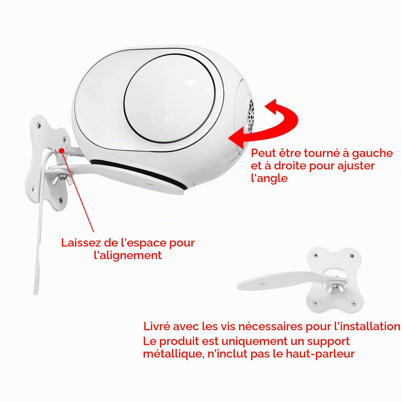 Support Mural pour Enceinte sans Fil DEVIALET Phantom II 98 DB