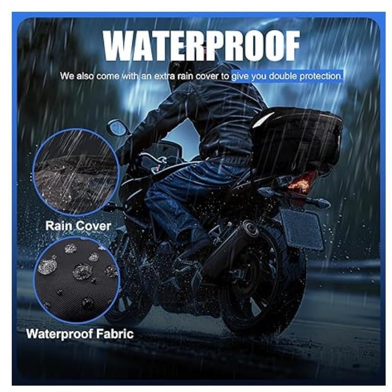 Mochila para casco de motocicleta impermeable y expandible con malla elástica 5