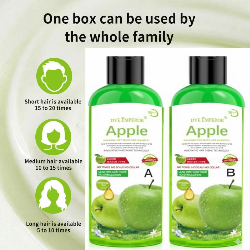 Image of Apple Natural Black Hair Fruit Vinegar Hair Dye Color For Both Men Women Ammonia Free Color Gel Hair Black Gel 200 Ml Original Beaute Black Cover Gray Hair Gel