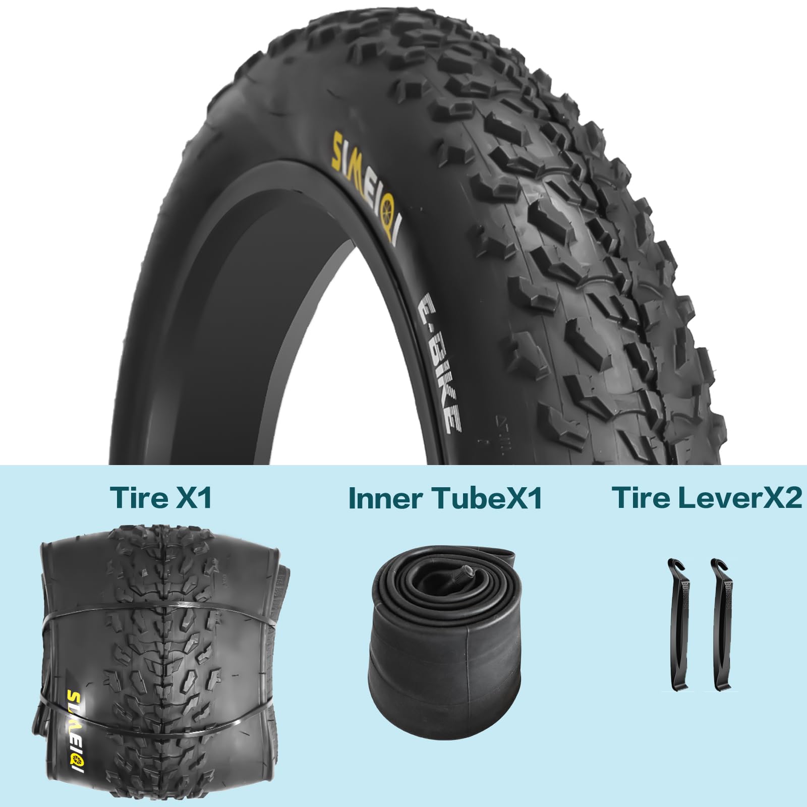 20x4.0 Inch Fat Bike Tires – Foldable Mountain & Snow Tires For E-Bikes, Wide Tread, Blue/Black/Green Options - View #11